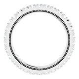 Platinum Round Lab-Grown Diamond Milgrain French-Set Eternity Band – 2 mm Stones - view 2