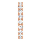 14K Gold Round Lab-Grown Diamond Milgrain French-Set Eternity Band – 3 mm Stones - Rose Gold - view 4