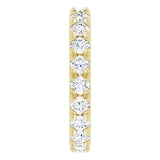 14K Gold Round Lab-Grown Diamond Milgrain French-Set Eternity Band – 3 mm Stones - Yellow Gold - view 4