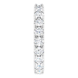 Platinum Round Lab-Grown Diamond Milgrain French-Set Eternity Band – 3 mm Stones - view 4