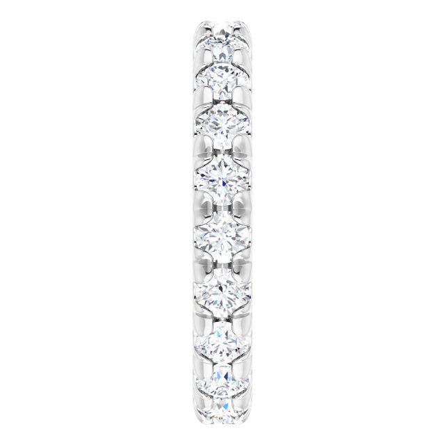 Platinum Round Lab-Grown Diamond Milgrain French-Set Eternity Band – 3 mm Stones - view 4