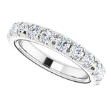 Platinum Round Natural Diamond Milgrain French-Set Eternity Band – 3 mm Stones - view 5