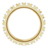 14K Gold Round Lab-Grown Diamond Milgrain French-Set Eternity Band – 3 mm Stones - Yellow Gold - view 2