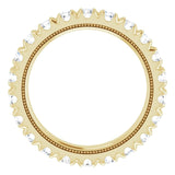 14K Gold Round Lab-Grown Diamond Milgrain French-Set Eternity Band – 3 mm Stones - Yellow Gold - view 2