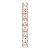 14K Gold Round Lab-Grown Diamond Milgrain French-Set Eternity Band – 3 mm Stones - Rose Gold - view 4
