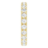 14K Gold Round Lab-Grown Diamond Milgrain French-Set Eternity Band – 3 mm Stones - Yellow Gold - view 4