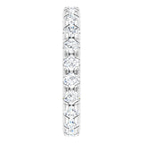 Platinum Round Natural Diamond Milgrain French-Set Eternity Band – 3 mm Stones - view 4