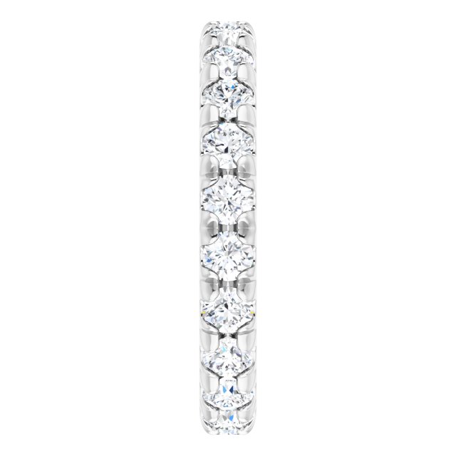 Platinum Round Lab-Grown Diamond Milgrain French-Set Eternity Band – 3 mm Stones - view 4