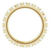14K Gold Round Natural Diamond Milgrain French-Set Eternity Band – 3 mm Stones - Yellow Gold - view 2