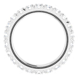 Platinum Round Natural Diamond Milgrain French-Set Eternity Band – 3 mm Stones - view 2
