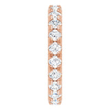 14K Gold Round Lab-Grown Diamond Milgrain French-Set Eternity Band – 3 mm Stones - Rose Gold - view 4