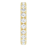 14K Gold Round Lab-Grown Diamond Milgrain French-Set Eternity Band – 3 mm Stones - Yellow Gold - view 4