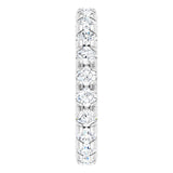Platinum Round Lab-Grown Diamond Milgrain French-Set Eternity Band – 3 mm Stones - view 4