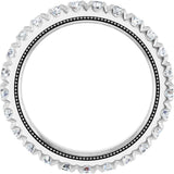 Platinum Round Natural Diamond Milgrain French-Set Eternity Band – 2.5 mm Stones - view 2