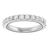 Platinum Round Natural Diamond Milgrain French-Set Eternity Band – 2.5 mm Stones - view 3