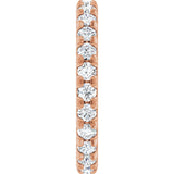 14K Gold Round Natural Diamond Milgrain French-Set Eternity Band – 2.5 mm Stones - Rose Gold - view 4