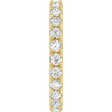 14K Gold Round Lab-Grown Diamond Milgrain French-Set Eternity Band – 2.5 mm Stones - Yellow Gold - view 4