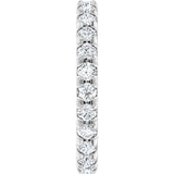 Platinum Round Natural Diamond Milgrain French-Set Eternity Band – 2.5 mm Stones - view 4