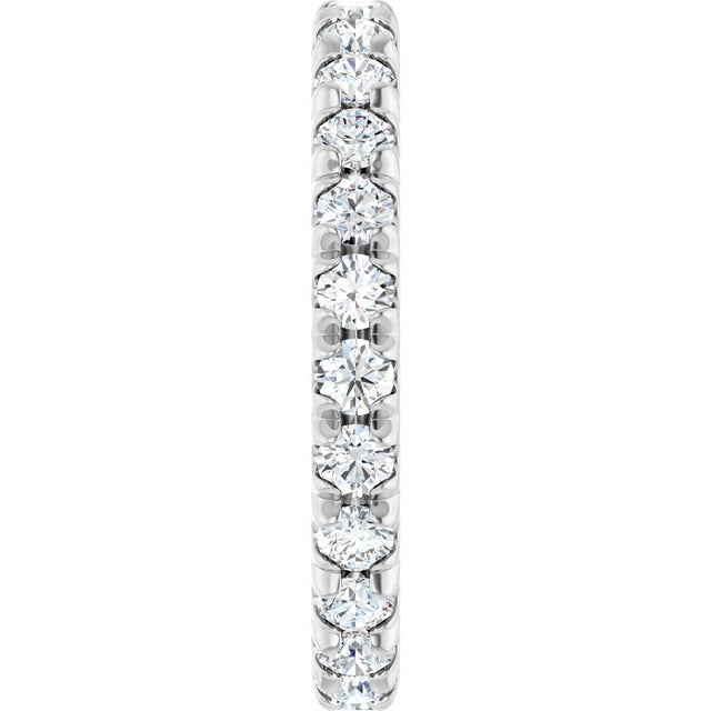 Platinum Round Lab-Grown Diamond Milgrain French-Set Eternity Band – 2.5 mm Stones - view 4