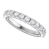 Platinum Round Natural Diamond Milgrain French-Set Eternity Band – 2.5 mm Stones - view 5