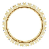 14K Gold Round Lab-Grown Diamond Milgrain French-Set Eternity Band – 2.5 mm Stones - Yellow Gold - view 2
