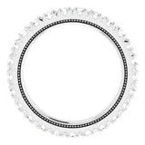 Platinum Round Natural Diamond Milgrain French-Set Eternity Band – 2.5 mm Stones - view 2