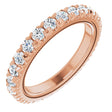 14K Gold Round Natural Diamond Milgrain French-Set Eternity Band – 2.5 mm Stones - Rose Gold