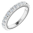 Platinum Round Lab-Grown Diamond Milgrain French-Set Eternity Band – 2.5 mm Stones