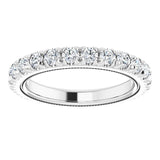 Platinum Round Natural Diamond Milgrain French-Set Eternity Band – 2.5 mm Stones - view 3
