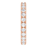 14K Gold Round Natural Diamond Milgrain French-Set Eternity Band – 2.5 mm Stones - Rose Gold - view 4