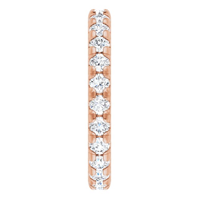 14K Gold Round Natural Diamond Milgrain French-Set Eternity Band – 2.5 mm Stones - Rose Gold - view 4