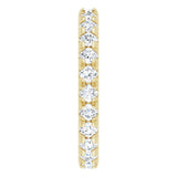 14K Gold Round Natural Diamond Milgrain French-Set Eternity Band – 2.5 mm Stones - Yellow Gold - view 4