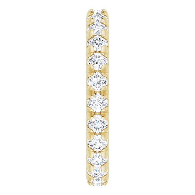 14K Gold Round Lab-Grown Diamond Milgrain French-Set Eternity Band – 2.5 mm Stones - Yellow Gold - view 4