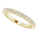14K Gold Round Natural Diamond Milgrain French-Set Eternity Band – 2 mm Stones - Yellow Gold - view 5