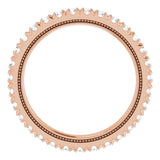 14K Gold Round Natural Diamond Milgrain French-Set Eternity Band – 2 mm Stones - Rose Gold - view 2