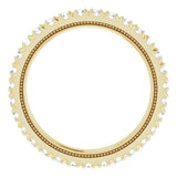 14K Gold Round Natural Diamond Milgrain French-Set Eternity Band – 2 mm Stones - Yellow Gold - view 2