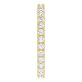 14K Gold Round Natural Diamond Milgrain French-Set Eternity Band – 2 mm Stones - Yellow Gold - view 4