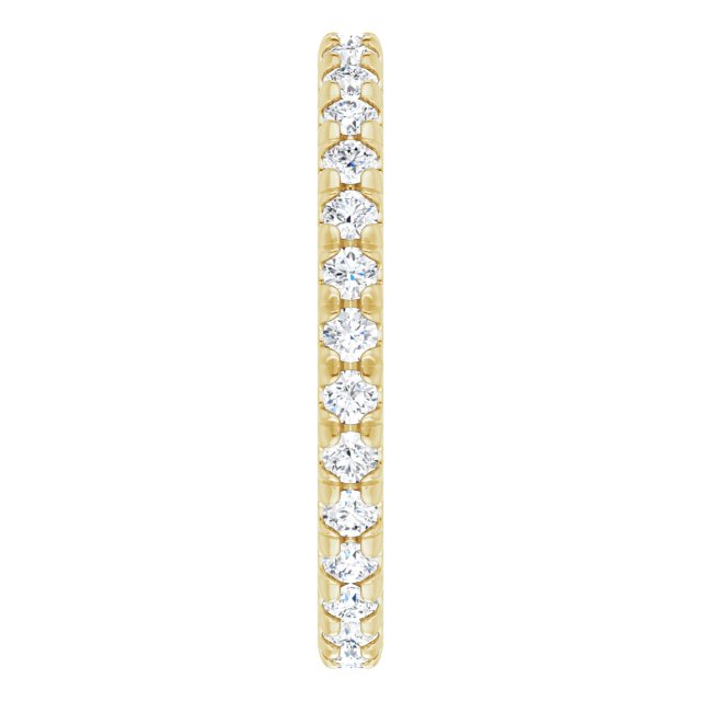 14K Gold Round Natural Diamond Milgrain French-Set Eternity Band – 2 mm Stones - Yellow Gold - view 4