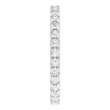 Platinum Round Natural Diamond Milgrain French-Set Eternity Band – 2 mm Stones - view 4