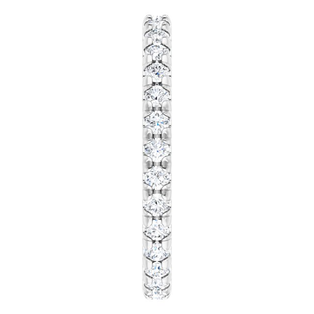Platinum Round Natural Diamond Milgrain French-Set Eternity Band – 2 mm Stones - view 4