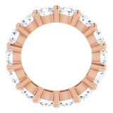 10K Gold Round Lab-Grown Diamond Shared-Prong Eternity Band – 4.1 mm Stones - Rose Gold - view 2