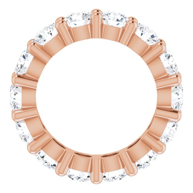 10K Gold Round Lab-Grown Diamond Shared-Prong Eternity Band – 4.1 mm Stones - Rose Gold - view 2