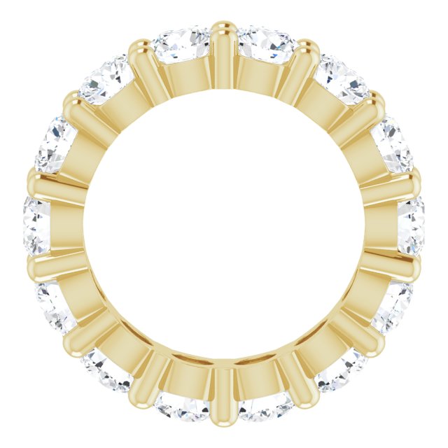 10K Gold Round Lab-Grown Diamond Shared-Prong Eternity Band – 4.1 mm Stones - Yellow Gold - view 2