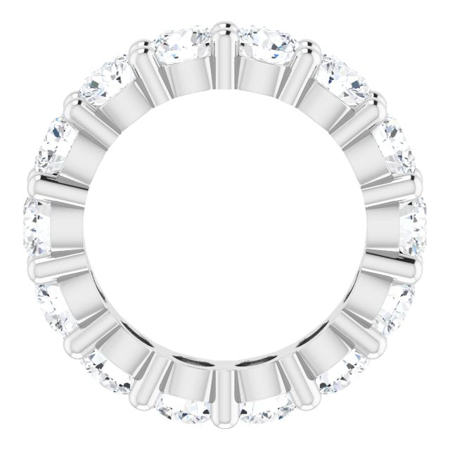 10K Gold Round Lab-Grown Diamond Shared-Prong Eternity Band – 4.1 mm Stones - White Gold - view 2