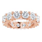 10K Gold Round Lab-Grown Diamond Shared-Prong Eternity Band – 4.1 mm Stones - Rose Gold - view 3