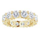 10K Gold Round Natural Diamond Shared-Prong Eternity Band – 4.1 mm Stones - Yellow Gold - view 3