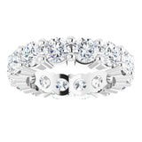 10K Gold Round Lab-Grown Diamond Shared-Prong Eternity Band – 4.1 mm Stones - White Gold - view 3