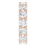 10K Gold Round Lab-Grown Diamond Shared-Prong Eternity Band – 4.1 mm Stones - Rose Gold - view 4