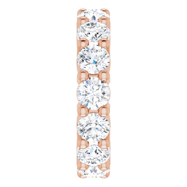 10K Gold Round Lab-Grown Diamond Shared-Prong Eternity Band – 4.1 mm Stones - Rose Gold - view 4