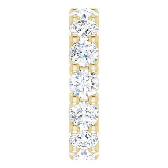 10K Gold Round Lab-Grown Diamond Shared-Prong Eternity Band – 4.1 mm Stones - Yellow Gold - view 4